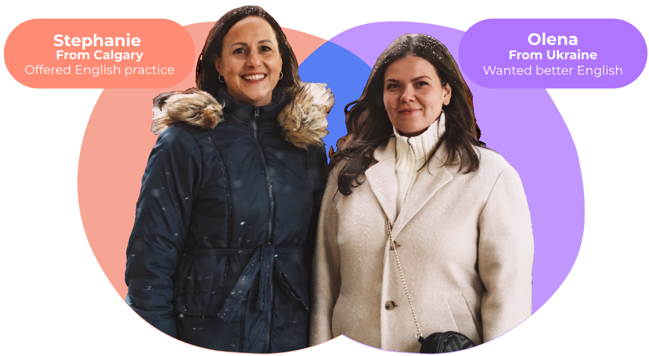 Stephanie from Calgary and Olena from Ukraine - a Haven connection